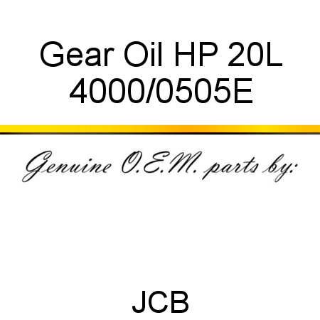 Gear Oil HP 20L 4000/0505E