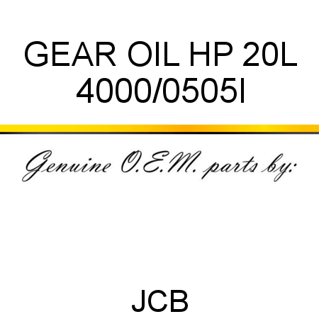 GEAR OIL HP 20L 4000/0505I