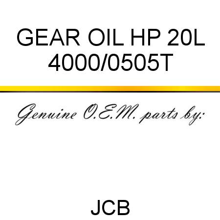 GEAR OIL HP 20L 4000/0505T