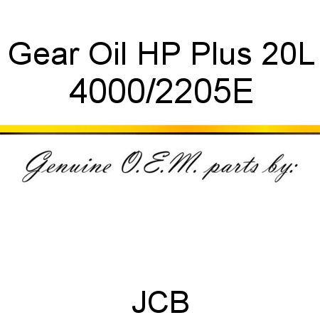 Gear Oil HP Plus 20L 4000/2205E