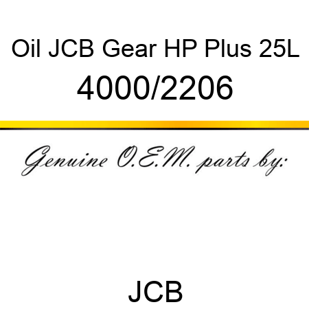 Oil, JCB Gear HP Plus 25L 4000/2206