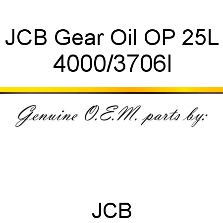 JCB Gear Oil OP 25L 4000/3706I