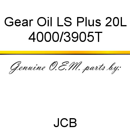 Gear Oil LS Plus 20L 4000/3905T