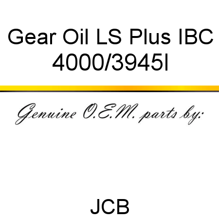 Gear Oil LS Plus IBC 4000/3945I