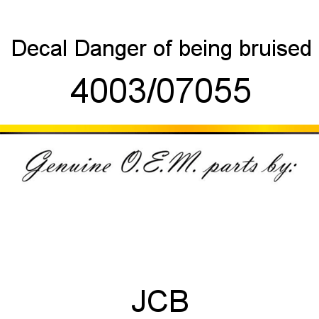 Decal, Danger of being bruised 4003/07055