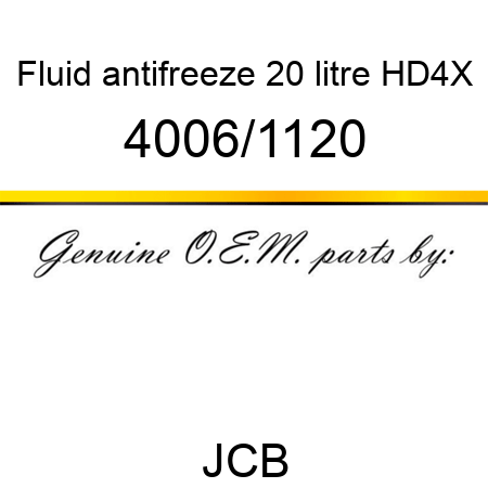 Fluid, antifreeze 20 litre, HD4X 4006/1120
