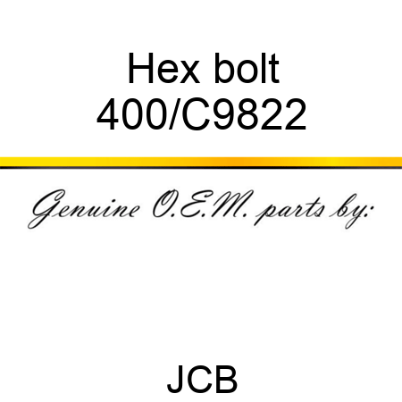 Hex bolt 400/C9822