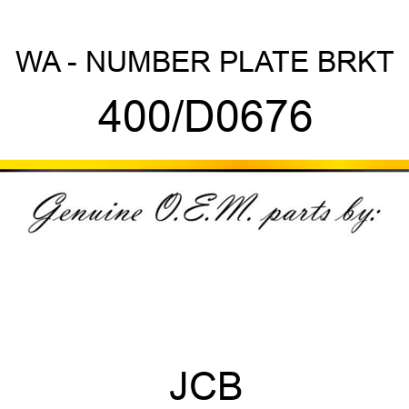 WA - NUMBER PLATE BRKT 400/D0676