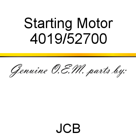 Starting Motor 4019/52700