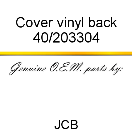 Cover, vinyl back 40/203304