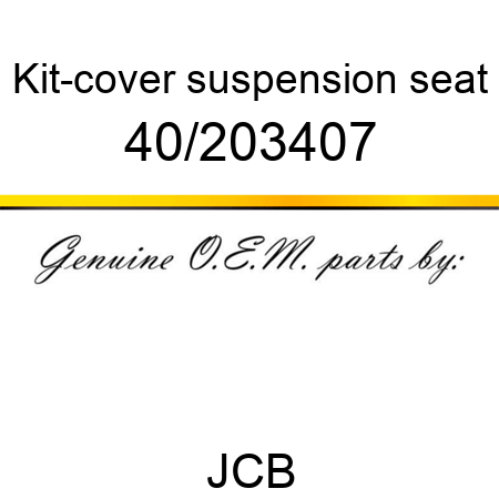 Kit-cover, suspension seat 40/203407