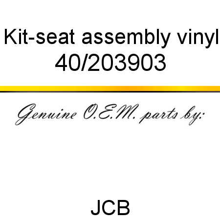 Kit-seat assembly, vinyl 40/203903