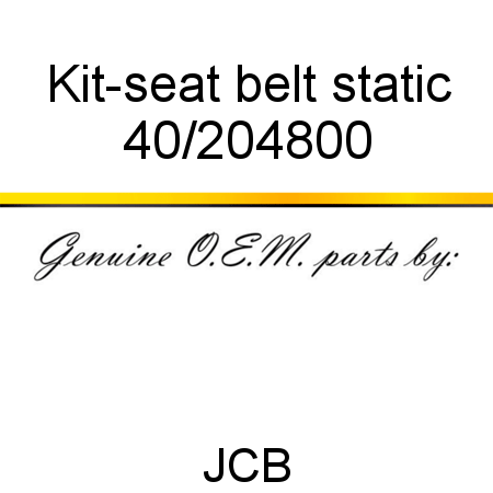 Kit-seat belt, static 40/204800