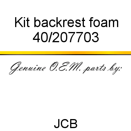 Kit, backrest foam 40/207703