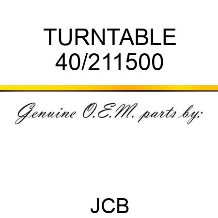TURNTABLE 40/211500