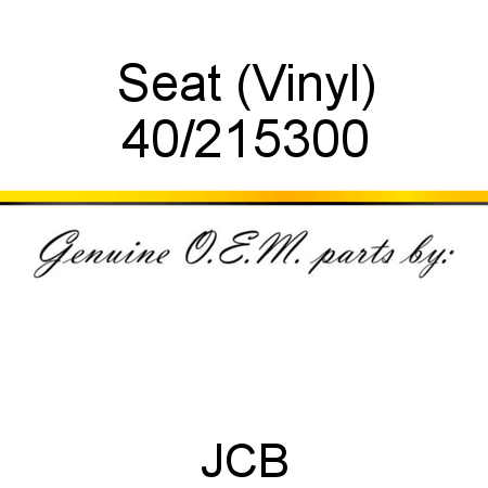 Seat, (Vinyl) 40/215300