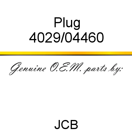 Plug 4029/04460