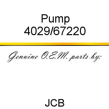 Pump 4029/67220