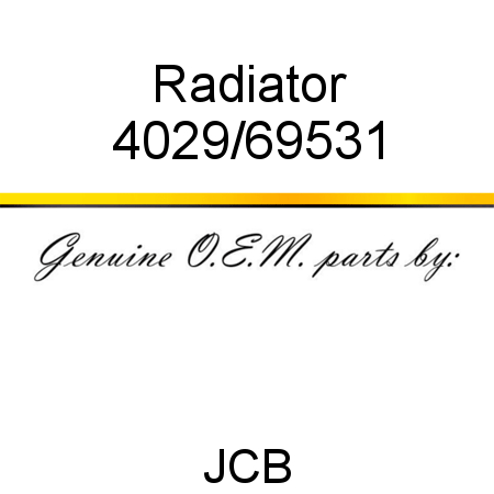 Radiator 4029/69531