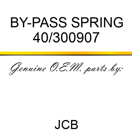 BY-PASS SPRING 40/300907