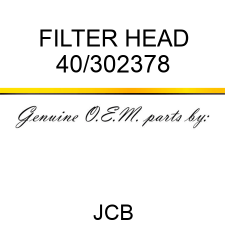 FILTER HEAD 40/302378