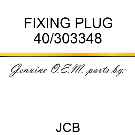 FIXING PLUG 40/303348