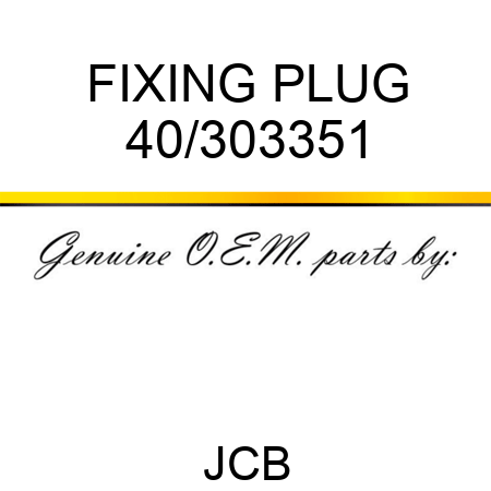 FIXING PLUG 40/303351