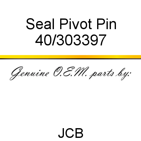 Seal, Pivot Pin 40/303397