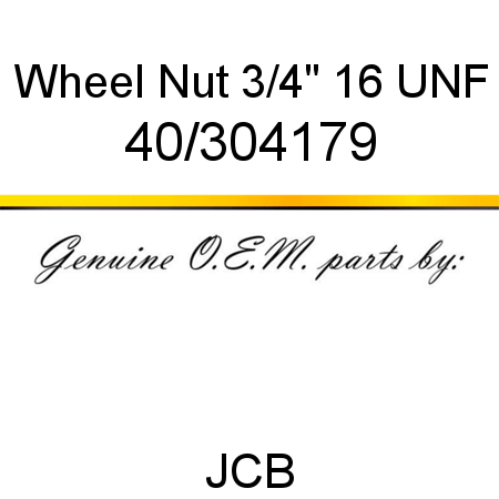 Wheel, Nut, 3/4