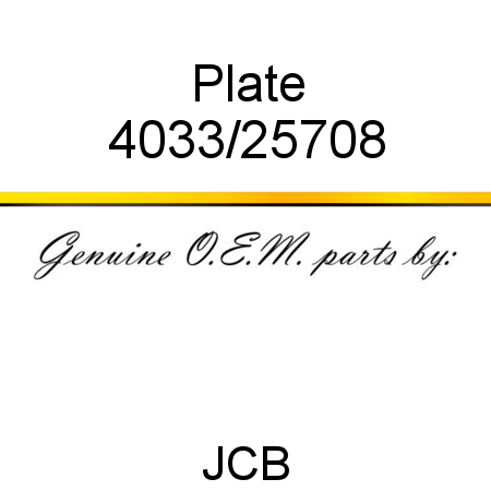 Plate 4033/25708