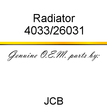 Radiator 4033/26031