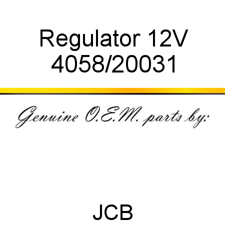 Regulator, 12V 4058/20031
