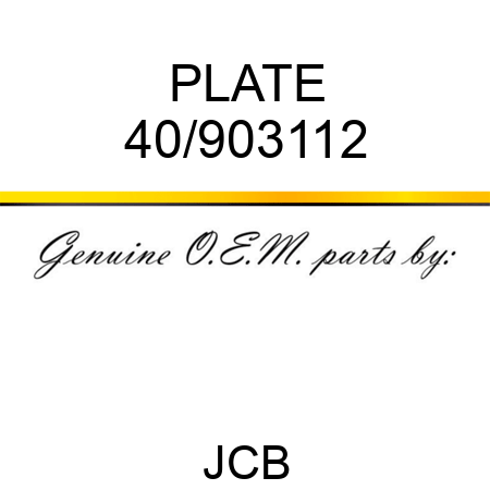 PLATE 40/903112