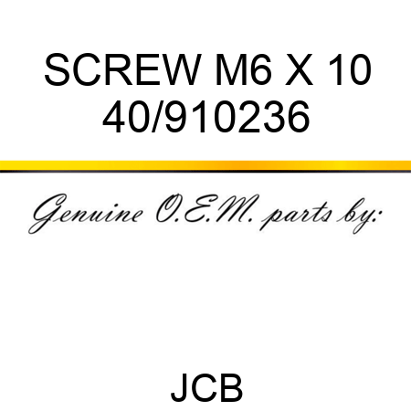 SCREW M6 X 10 40/910236