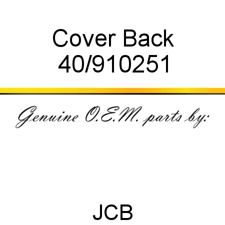 Cover, Back 40/910251