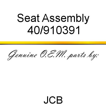 Seat, Assembly 40/910391