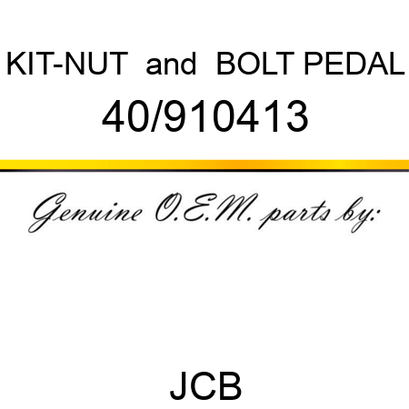 KIT-NUT & BOLT PEDAL 40/910413