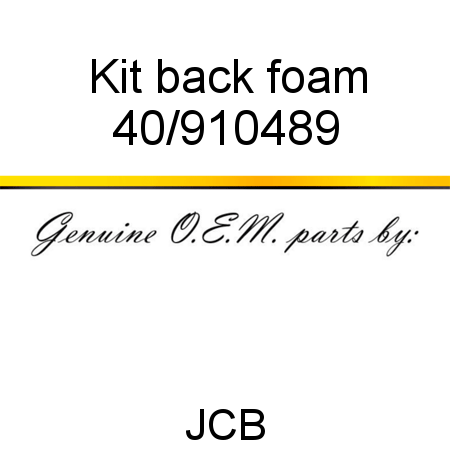 Kit, back foam 40/910489