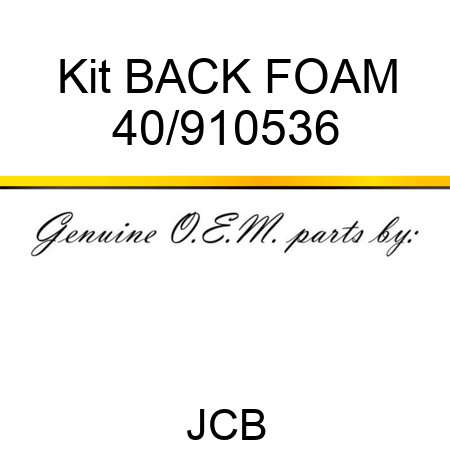 Kit BACK FOAM 40/910536