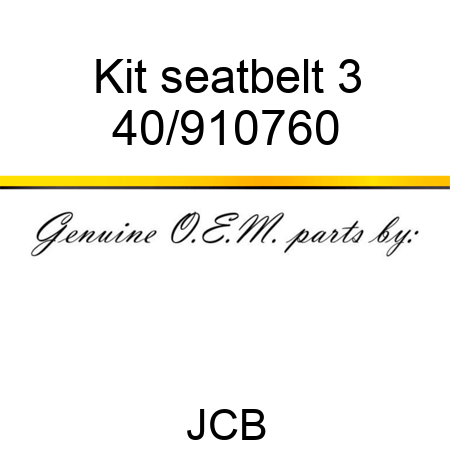 Kit, seatbelt, 3 40/910760
