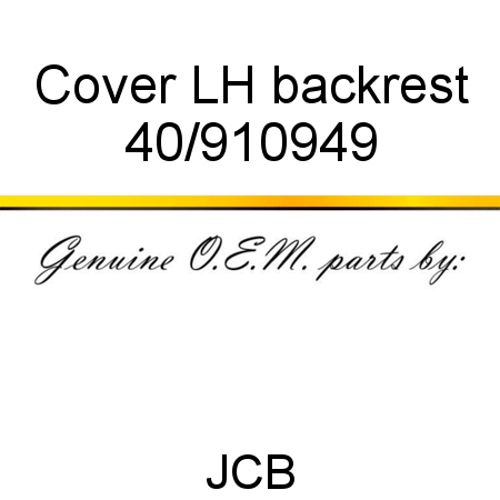 Cover, LH backrest 40/910949