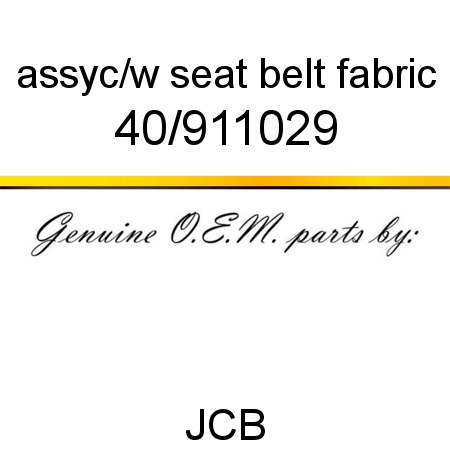 assy,c/w seat belt, fabric 40/911029