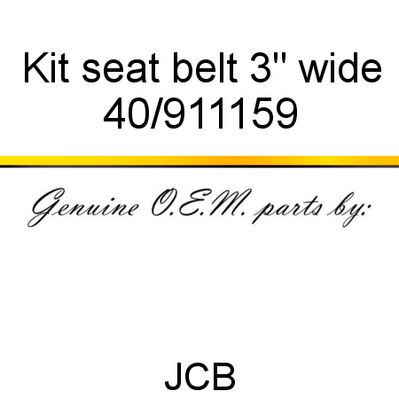 Kit, seat belt 3