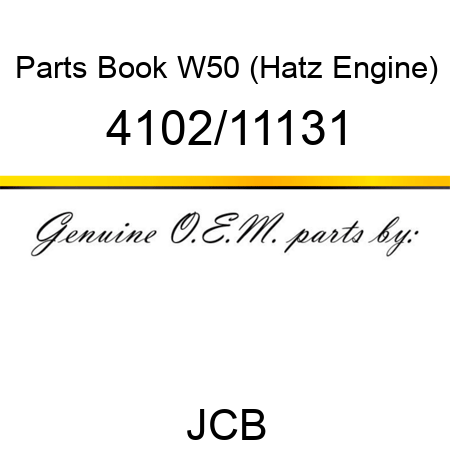 Parts Book, W50 (Hatz Engine) 4102/11131