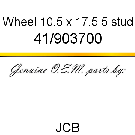 Wheel, 10.5 x 17.5, 5 stud 41/903700