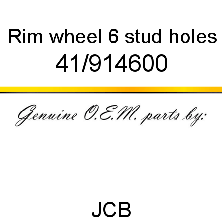 Rim, wheel, 6 stud holes 41/914600