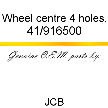 Wheel, centre, 4 holes. 41/916500