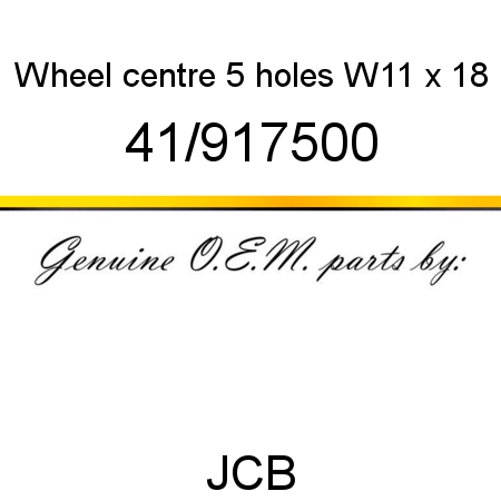 Wheel, centre, 5 holes, W11 x 18 41/917500