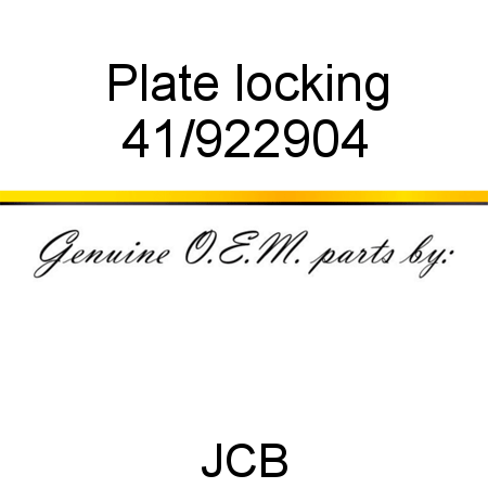 Plate, locking 41/922904