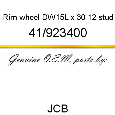 Rim, wheel, DW15L x 30, 12 stud 41/923400